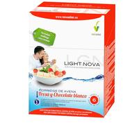 Novadiet - LIGHT NOVA PORRIDGE FRESA con Avena, Fresa, Chocolate, Vitaminas y Minerales - Ayuda al Control de Peso - Alto Contenido de Proteínas y Vitaminas - Envase de 6 sobres de 35 g