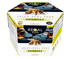 NOVADIET - REGAL ABEJA DEFENSAS Viales con Jalea real, Equinácea, Reishi, Shiitake, Maitake, Zinc, Vitaminas D3 y B6 - Para Reforzar el Sistema Inmune y Disminuye el Cansancio - 20 Viales de 10 ml