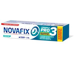 Novafix Pro3 Frescor - crema adhesiva dentaduras postizas - 70 g | Fijación ultrafuerte.