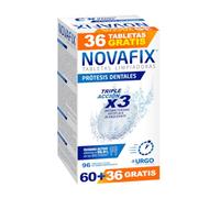 Novafix - Tabletas Limpiadoras Triple Acción - Para prótesis dentales - Caja con 96 unidades (formato económico)