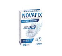 Novafix - Tabletas Limpiadoras Triple Acción - Para prótesis dentales y aparatos de ortodoncia - Caja con 30 uds