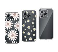 NOVAGO Compatible con Honor 400 Lite 5G - Juego de 3 carcasas de gel flexible, irrompible, resistente a los golpes, impresión de relieve (paquete 1)
