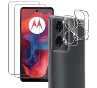 NOVAGO Compatible con Motorola Moto G24 / G04 / G04S / E14 - Pack de 4 protectores de cristal templado para pantalla y 2 para lente de cámara trasera