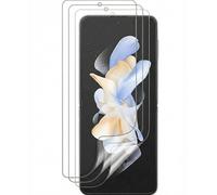 NOVAGO Compatible con Samsung Galaxy Z Flip3 5G / Z Flip4 5G / Z Flip5 5G/Z Flip6/Z Flip7 FE - 4 protectores de pantalla de hidrogel flexibles y resistentes (vídeo de colocación para ver antes de