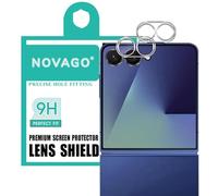 NOVAGO Compatible con Samsung Galaxy Z Flip7/Z Flip 7 - Juego de 2 protectores de cristal templado resistente para la cámara y la lente (Big)