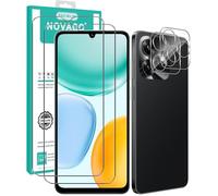 NOVAGO Cristal Templado para Honor X5C Plus 4G - Pack de 4 protectores (2 películas de pantalla + 2 protectores de objetivo) - Antigolpes, antiexplosión, alta resistencia