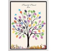 NOVAGO Lienzo de huellas dactilares creado por sus invitados para bodas, aniversarios, cumpleaños, bautizos, comuniones 30 x 40