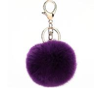 Novago - Lote de 3 pompones para llavero, joya de bolso de mano de auténtico pelo de conejo, tacto suave