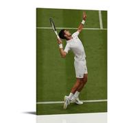 Novak Djokovic - Lienzo impermeable para pared, impresión HD resistente a los rayos UV, apto para salas de estar y pasillos, ideal para regalo, estilo marco, 50 x 75 cm