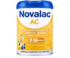 Novalac AC - Leche en Polvo - 0-36 Meses - Para el Manejo Dietético del Dolor Abdominal, Hinchazón y Gases - Bajo Contenido en Lactosa - 800 g - Fórmula Elaborada con Pediatras - Leche Infantil