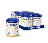 Novalac Premium 2 - Leche en polvo de Continuación 6-12 Meses. Contribuye al normal desarrollo cognitivo y visual del bebé. Fórmula Elaborada con Pediatras rica en Hierro y en DHA - 6 x 800 g