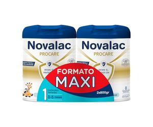 Novalac Procare 1 Maxi Pack Leche de Iniciación 0-6 Meses, Rica en DHA, Sistema Inmunitario (2 x 800 g)