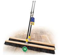 Novaliv 2 escobas finas con mezcla de crin, 100 cm, con mango telescópico, escoba para taller, grandes espacios