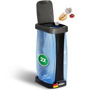 Novaliv 2 soportes para bolsas de basura con tapa para bolsas de basura de 70 L a 120 L, extra resistente y resistente, apto para exteriores, color amarillo, soporte para bolsas de basura