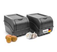 Novaliv Caja de almacenamiento apilable, 2 x 5 L, gris antracita - Recipiente para patatas, cebollas, verduras y frutas