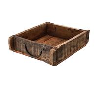 Novaliv Caja de madera vintage 30 x 25 x 8 cm con forma de ladrillo antiguo, caja grande multiusos de madera reciclada de madera reciclada, cada forma es un ejemplar único, caja decorativa vintage