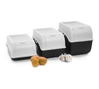 Novaliv Juego de cajas de almacenamiento para patatas|3,5 L + 5 L + 9 L|blanco|cajas apilables para verduras, cebolla y patatas