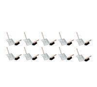 Novaliv Juego de recogedor (10 unidades, galvanizado, lacado), recogedor de carbón, recogedor de mano, juego de recogedor, adecuado para camping y recogedor