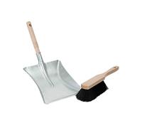 Novaliv Juego de recogedor de recogedor plateado galvanizado, recogedor de carbón, recogedor de mano, juego de recogedor - adecuado para camping y recogedor