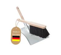 Novaliv Juego de recogedor y recogedor de metal plateado galvanizado, escoba para barrer la mano, juego de recogedor y recogedor