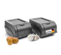 Novaliv Patata y almacenamiento 2 x Pequeña, 3,5 L, Gris Antracita, Caja apilable para cebolla y vegetales, Envase de alimentos
