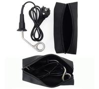 Novanetus Calentador GTN0.5 Calefactor de inmersión 0,5 kW 500 W 230 V de ACERO INOXIDABLE, Hervidor eléctrico de viaje, color negro (con bolsa)