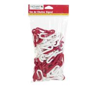 Novap-Cadena De plástico De señal, diámetro De 8 mm, bolsa De 5 m, color rojo y blanco