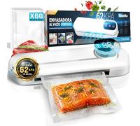 NOVARKA® | EXCLUSIVA Envasadora al Vacio PREMIUM con 60 Bolsas EXTRAS INCLUIDAS | Envasado Domestico de Alta Velocidad y Compacto | Incluye Guía de Envasado | 1 Minuto de Espera por Uso.