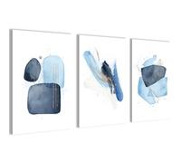 Novart Cuadros Amor Hogar Abstracto - COMPLETAMENTE LISTO PARA COLGAR - Sala de estar Dormitorio Pasillo - Blanco Azul - N038336a