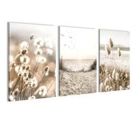 Novart Cuadros Boho Hierba de la Pampa - COMPLETAMENTE LISTO PARA COLGAR - Sala de estar Dormitorio Pasillo - Beige - N035336a