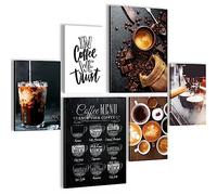 Novart Cuadros Café Cocina - CON ESTILO, SIN NECESIDAD DE MARCO - Moderne Collage Coffee Bar - Comedor - N027763a