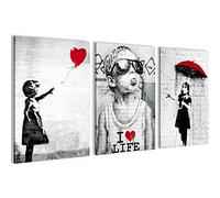 Novart Cuadros Collage Banksy - COMPLETAMENTE LISTO PARA COLGAR - Salón Dormitorio - Street Art - N003136a