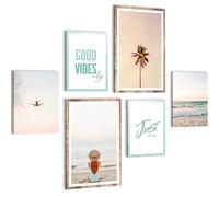Novart Set Cuadros Decorativos - COMPLETAMENTE LISTO PARA COLGAR - Imágenes - Mar Puesta de sol - 7 Partes - N019767a