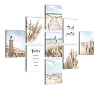 Novart Set Cuadros Decorativos - COMPLETAMENTE LISTO PARA COLGAR - Imágenes - Playa Mar - 9 Partes - N026791a