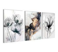 Novart Set de Decoración de Pared con Cuadros con Flores Abstractas Cuadro - LISTO PARA COLGAR - No Necesita Marco - Dormitorio Salón Cocina - N032536b