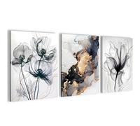 Novart Set de Decoración de Pared con Cuadros con Flores Abstractas Cuadro - LISTO PARA COLGAR - No Necesita Marco - Dormitorio Salón Cocina - N032535b