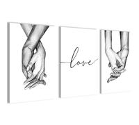 Novart Set de Decoración de Pared con Cuadros El Amor de las Manos Cuadro - LISTO PARA COLGAR - No Necesita Marco - Dormitorio Salón Cocina - N037336a