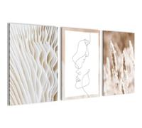 Novart Set de Decoración de Pared con Cuadros Floral Boho Cuadro - LISTO PARA COLGAR - No Necesita Marco - Dormitorio Salón Cocina - N035036a