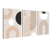 Novart Set de Decoración de Pared con Cuadros Geométrico Abstracto Cuadro - LISTO PARA COLGAR - No Necesita Marco - Dormitorio Salón Cocina - N035136a