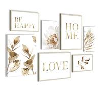 Novart Set de Decoración de Pared con Cuadros La Casa del Amor Cuadro - LISTO PARA COLGAR - No Necesita Marco - Dormitorio Salón Cocina - N021571a FBA