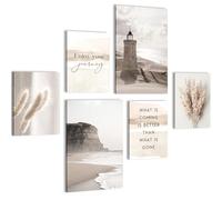 Novart Set de Decoración de Pared con Cuadros Mar de Bohemia Cuadro - LISTO PARA COLGAR - No Necesita Marco - Dormitorio Salón Cocina - N033767a