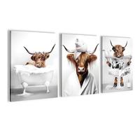 Novart Set de Decoración de Pared con Cuadros Moderno para Baños Cuadro - LISTO PARA COLGAR - No Necesita Marco - Dormitorio Salón Cocina - N032935a