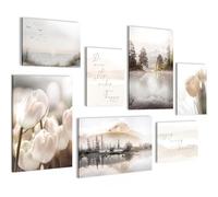 Novart Set de Decoración de Pared con Cuadros Paisaje Natural Cuadro - LISTO PARA COLGAR - No Necesita Marco - Dormitorio Salón Cocina - N035872a