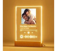 NOVASGAFF Regalo de Fotos Personalizado, Álbum de Música, Placa de Cristal Acrílico Con Imagen, Regalos de Canciones Favoritas Con Foto para Mejores