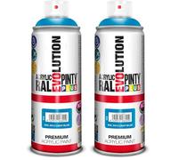 NOVASOL 432 Pintura spray Acrílica Brillo PINTYPLUS EVOLUTION 520cc Light Blue Ral 5012, Único, Estándar (Paquete de 2)