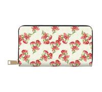 Novastar BeautifulCarnations - Carteras delgadas de cuero para mujeres y hombres, con cremallera