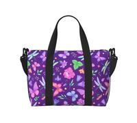 Novastar - Bolsa de mano para portátil para mujer, trabajo - Color rosa púrpura mariposa flor bolsa de fin de semana para mujeres viajes, bolsa de gimnasio para mujeres y hombres, bolsas de viaje