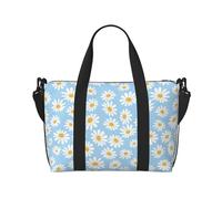 Novastar - Bolsa de mano para portátil para mujer, trabajo - Margaritas florales para mujer de viaje, bolsa de gimnasio para mujeres y hombres, bolsas de viaje cruzadas para mujeres y hombres