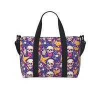 Novastar - Bolsa de mano para portátil para mujer, trabajo - Rock Skull Record, bolsas de fin de semana para mujeres, viajes, bolsa de gimnasio para mujeres y hombres, bolsas de viaje cruzadas para