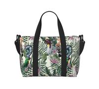 Novastar - Bolsa de mano para portátil para mujer, trabajo - Tropical Cute Parrot Plant Overnight Weekender Bolsas para mujeres viajes, bolsa de gimnasio para mujeres y hombres, bolsas de viaje